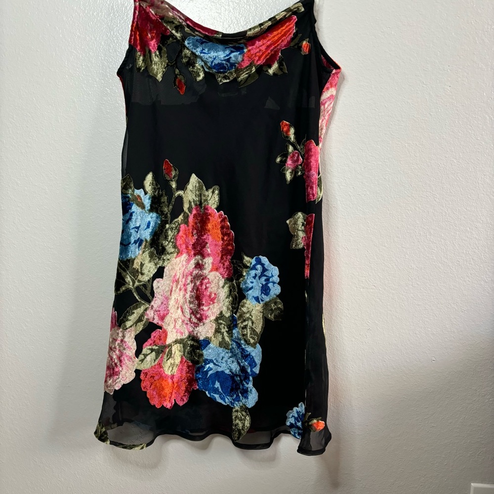 Show Me Your MuMu Sabine Slip Velvet Floral Mini Dress Medium FLAW - Picture 11 of 12
